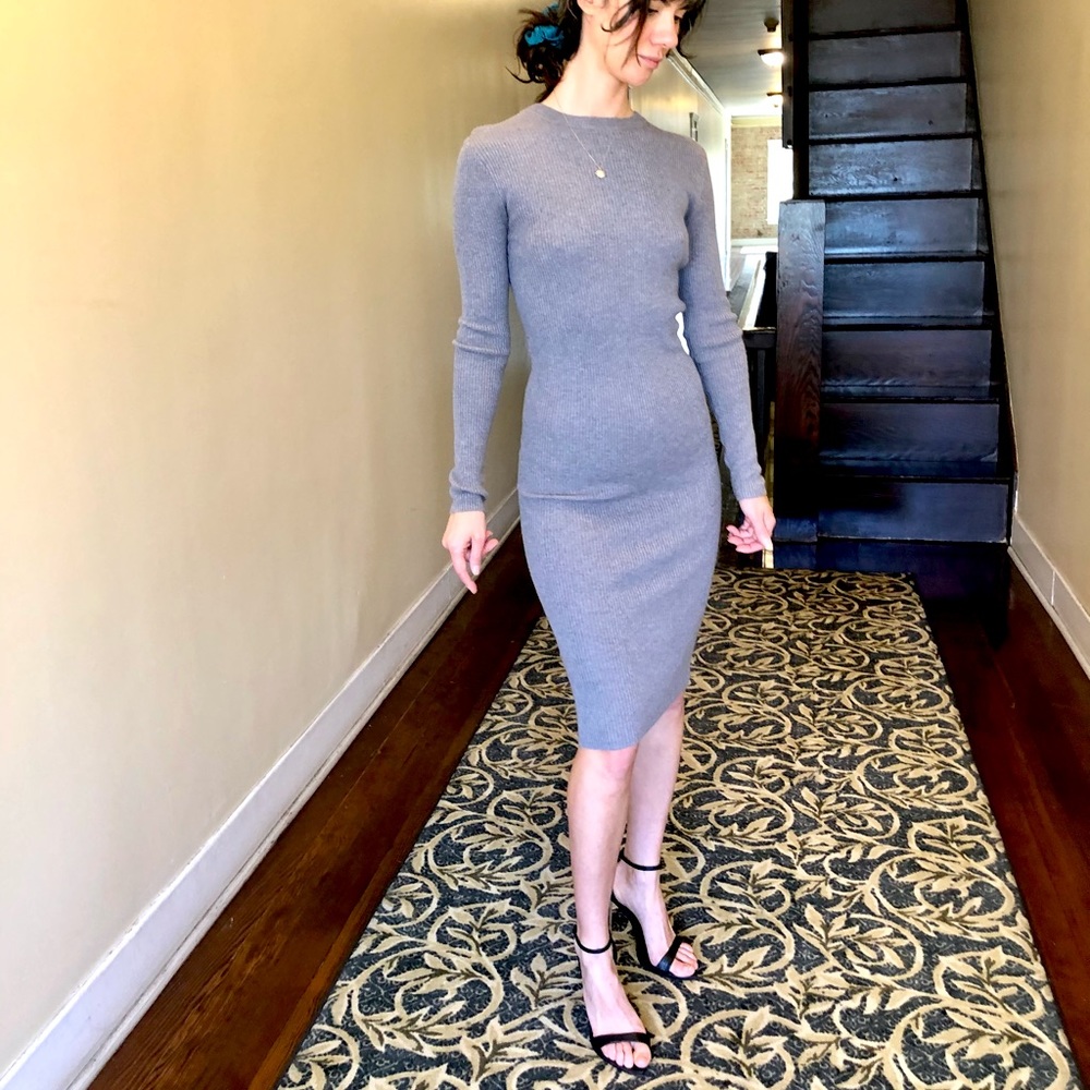 Long Sleeve Gray Forever 21 Dress